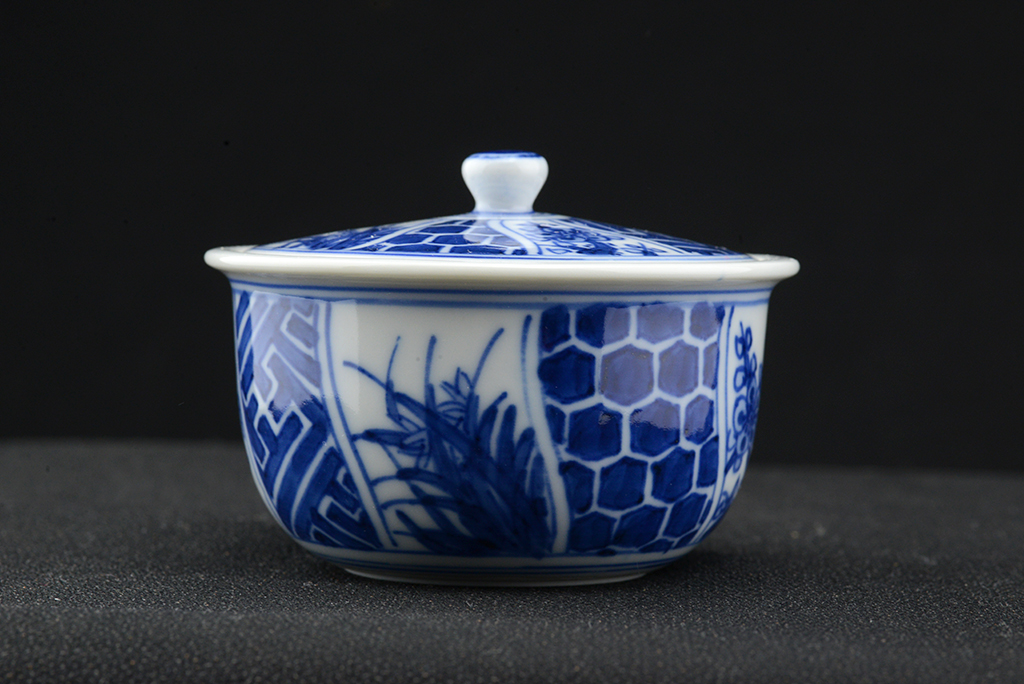 Kyoto kék porcelán teáskészlet 